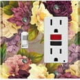 thumbnail image 1 of Metal Light Switch Plate Outlet Cover Purple White Rose Wallpaper ROS017, 1 of 13