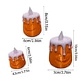 thumbnail image 3 of Izexuh 3 Piece Pumpkin Face Candle Holder Set, Halloween Table Decor, Battery Operated LED Lamp Ornament with Warm Glow for Centerpiece Shelf Display, 3 of 7