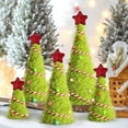 thumbnail image 2 of Yastouay 5Pcs Mini Christmas Tree,Lime Green Cristmas Tree,Furry Tabletop Xmas Cone Tree Christmas Decorations, 2 of 7
