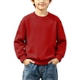thumbnail image 5 of Tsivenald Cotton Boys Sweatshirt Oversized Long Sleeve Warm Sweatshirt Casual Soft Fall Winter Crew Neck Pullover Tops(10-11 Years,Red), 5 of 9