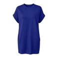 thumbnail image 3 of Bosfbaoi T Shirt Dresses for Women Crew Neck Rolled Short Sleeve Loose Casual Tunic Dress with Side Pockets, 3 of 9