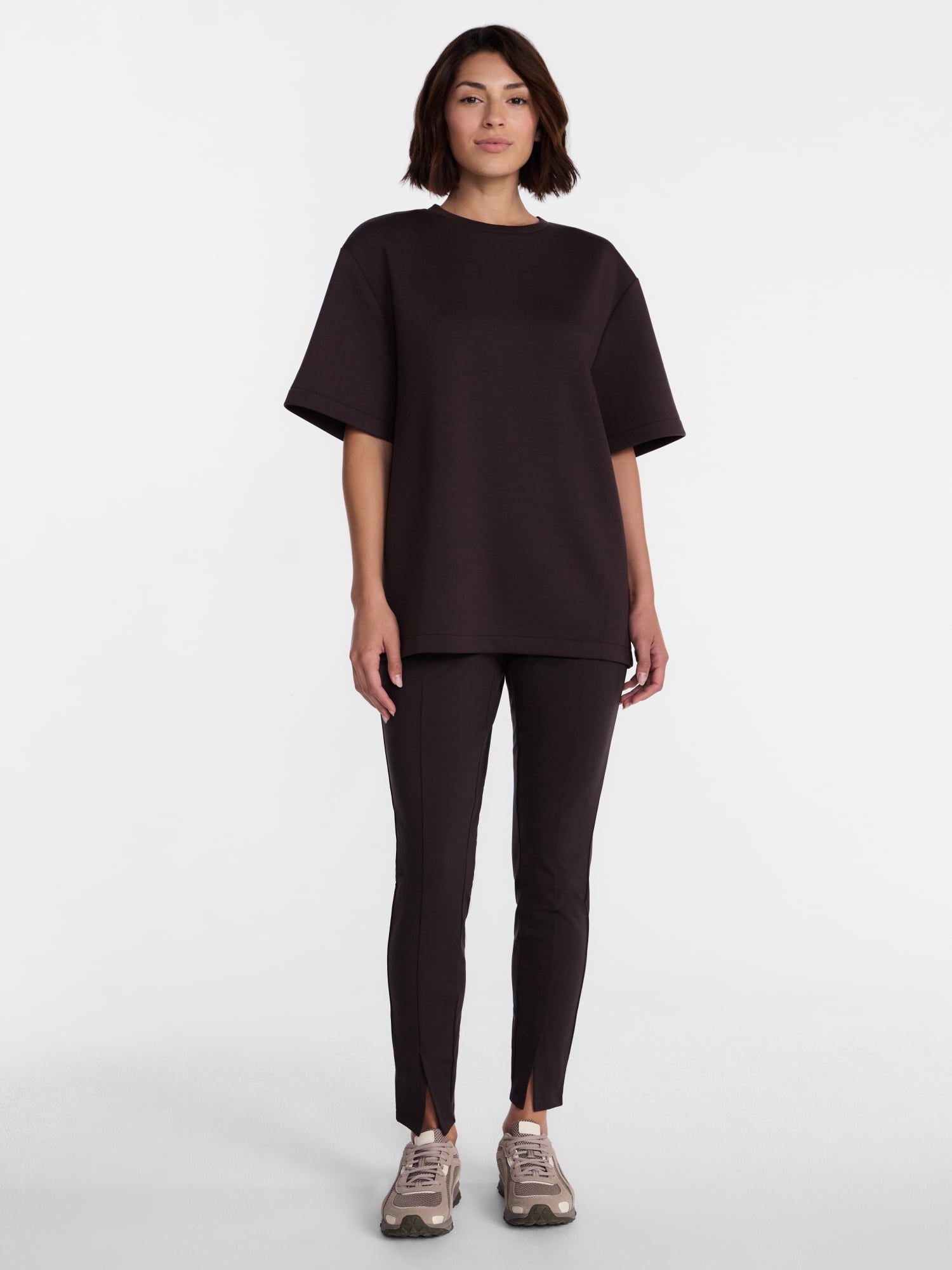 Avia Women's Interlock Leggings with Split Hem, 28" Inseam, Sizes XS-XXXL