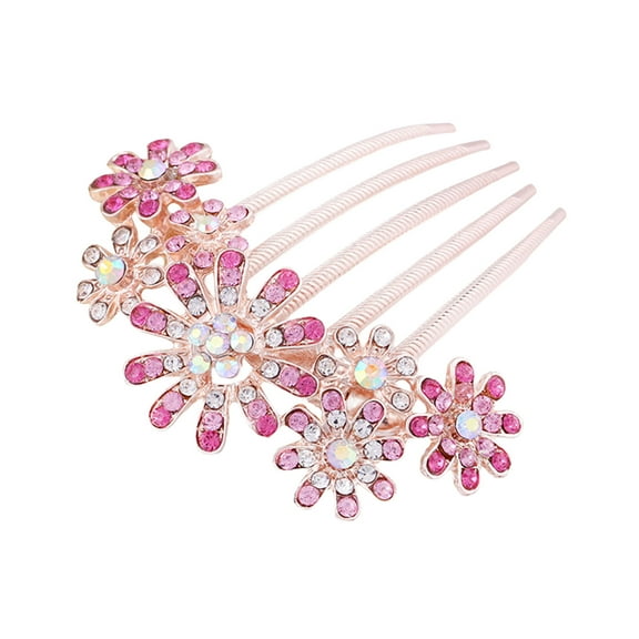 Hair Comb High-end Easy to Use Sparkling Five Teeth Rhinestone Hair Barrette Hair Styling Accessories