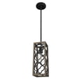 thumbnail image 5 of Hunter - Gablecrest 1-light French Oak, Mini Pendant Light, Dimmable, Transitional Style, Rectangle Shaped, for Bedrooms, Dining, Living Rooms - 19390, 5 of 8
