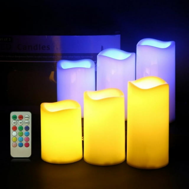 YOPTOP 3pcs LED Electronic Candle Flameless Candles Lamp Flickering Candles Battery Operated with Remote Moving Wick Dancing Flame Holiday Candle Light