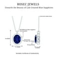 thumbnail image 5 of Rosec Jewels Lab Grown Blue Sapphire Necklace in Silver - with Chain - (8X10 mm Oval, 4 Ct, AAAA Grade) - September Birthstone, 5 of 6