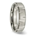 thumbnail image 4 of Chisel Titanium Brushed 6mm Beveled Edge Notched Band, 4 of 7