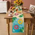 thumbnail image 2 of Summer Swimming Rings Table Runner 72 Inches, Floral Plumeria Beach Seaside Bed Runner Dresser Scarves Tabletop for Indoor Outdoor Parties/Ceremony/Banquet, 16" x 72", 2 of 9