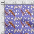 thumbnail image 2 of oneOone Velvet Medium Purple Fabric Asian Japanese Koi Fish Dress Material Fabric Print Fabric By The Yard 58 Inch Wide, 2 of 4