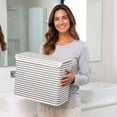 thumbnail image 6 of AYktou 22L Toilet Paper Storage Holder, 17.3×13×5.9 Inch Convenient Foldable Fabric Toilet Paper Baskets with Lid, Waterproof Freestanding Bathroom Organizer Box for Towels and Toiletries, 6 of 7