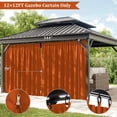 thumbnail image 3 of Pakunoda 12' X 6.5' Gazebo Universal Replacement Privacy 4-Panel Curtains, Waterproof Outdoor Curtains Orange Sidewall with Zipper for Patio Garden Backyard 12' X 12' Gazebo, Curtain Only, 3 of 8