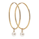 thumbnail image 1 of Aretes Mujer con Perlas Colgantes LuckyLy, Arracadas Acero Inoxidable, Modelo Adele dorado UNITALLA, 1 of 7