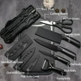 thumbnail image 3 of Magicorange 7-Piece Kitchen Knife Set with Cutting Board, Stainless Steel Kitchen Knives with PP Ergonomic Handle (Black), 3 of 9