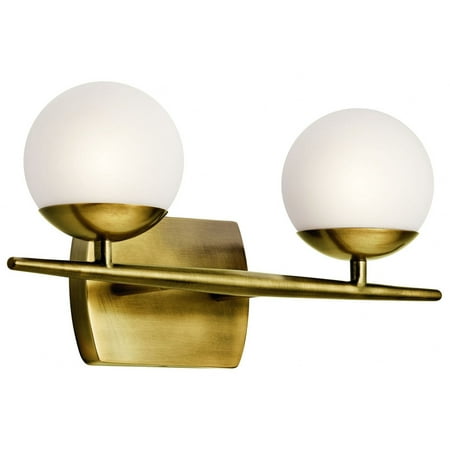 

2 Light Bathroom Light Fixture in Mid-Century Modern Style-7.75 inches Tall and 16.5 inches Wide Bailey Street Home 147-Bel-2014009