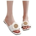 thumbnail image 3 of Anuirheih Clearance Slip on Sandals Women,Women Beach Breathable Flowers Sandals Home Slipper Flip-Flops Flat Shoes(White), 3 of 7