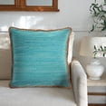 thumbnail image 7 of Ox Bay Ringo 20" x 20" Teal/Blue Jute Bordered Cotton Adult Decorative Throw Pillow, 7 of 7