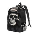 thumbnail image 1 of Disketp Magician Hat Skull print Canvas Backpack Lightweight Travel Daypack Student Rucksack Laptop Backpack-Small, 1 of 5