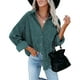 thumbnail image 2 of Qarigey Camisa de mujer Casual Botón Top Blusa de pana Blusa Abrigo de otoño Prendas para la parte del cuerpo Verde XXL, 2 of 6