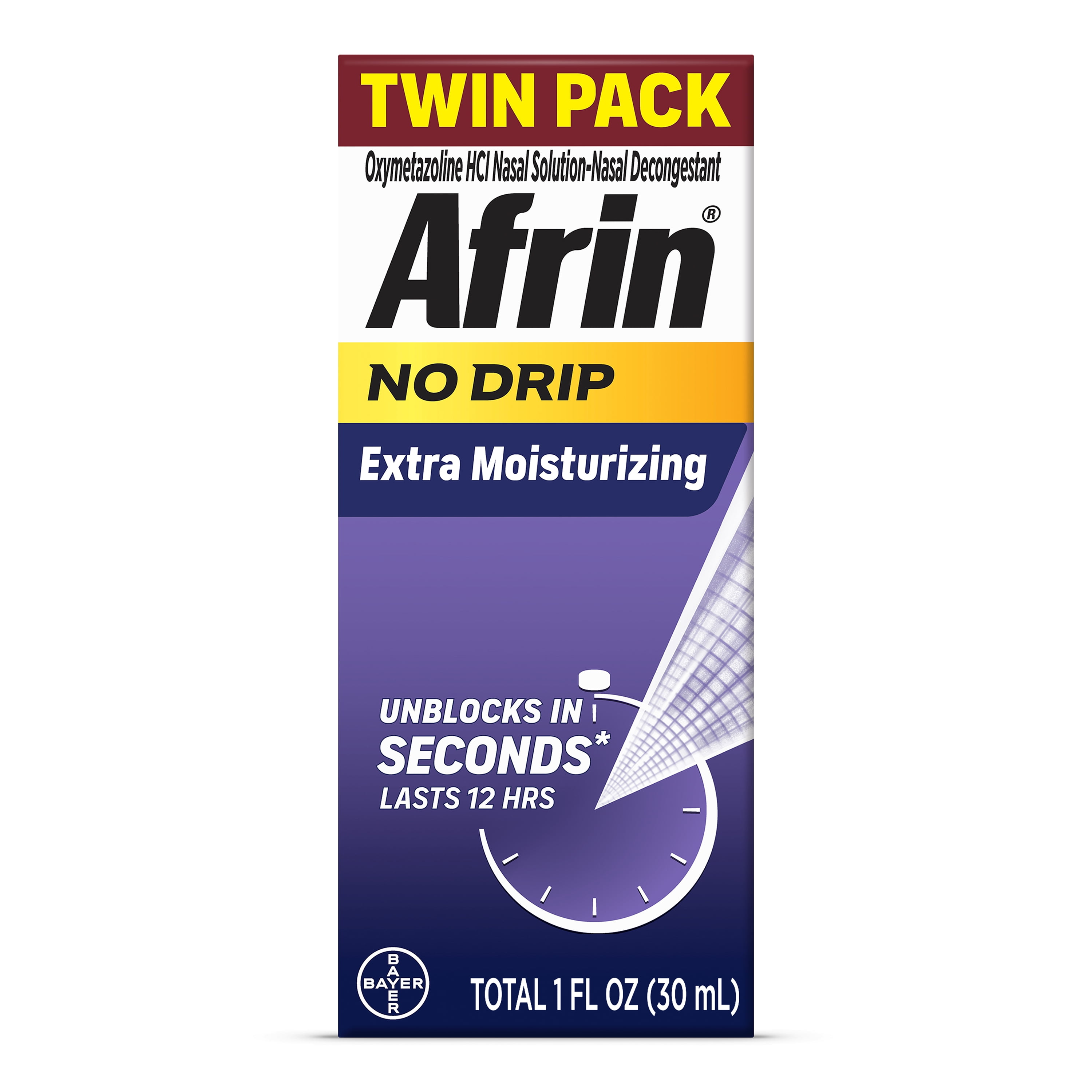 Afrin No Drip Extra Moisturizing 12 Hour Nasal Congestion Relief Spray