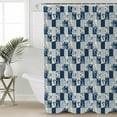 thumbnail image 2 of Small Stall Shower Curtain 48x72 Inch Narrow Half Size Blue Floral Bath Curtains Bathroom Decor Botanical Pastoral Plant Check Plaid Waterproof Fabric Shower Curtain Set with Hooks 48 Inch, 2 of 6