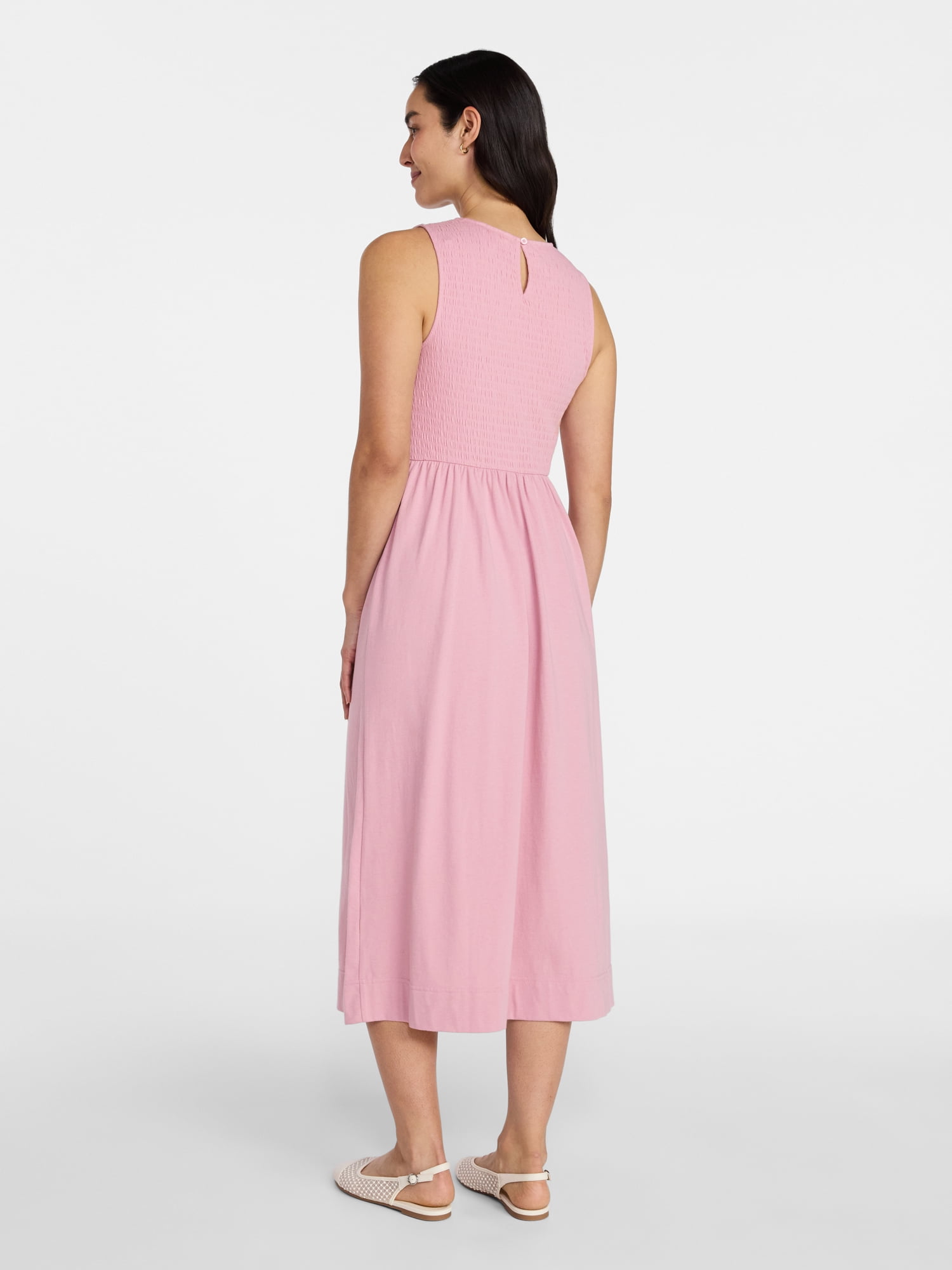 Time and Tru Women's Sleeveless Smocked Knit Dress, Sizes XS-XXXL