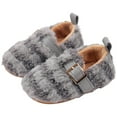 thumbnail image 4 of Quealent Toddler Slippers Wide Cozy Boys Girls House Slippers Non-slip Kids Soft Plush Indoor House Shoes for Winter Warm Gray for Size 5.5, 4 of 8