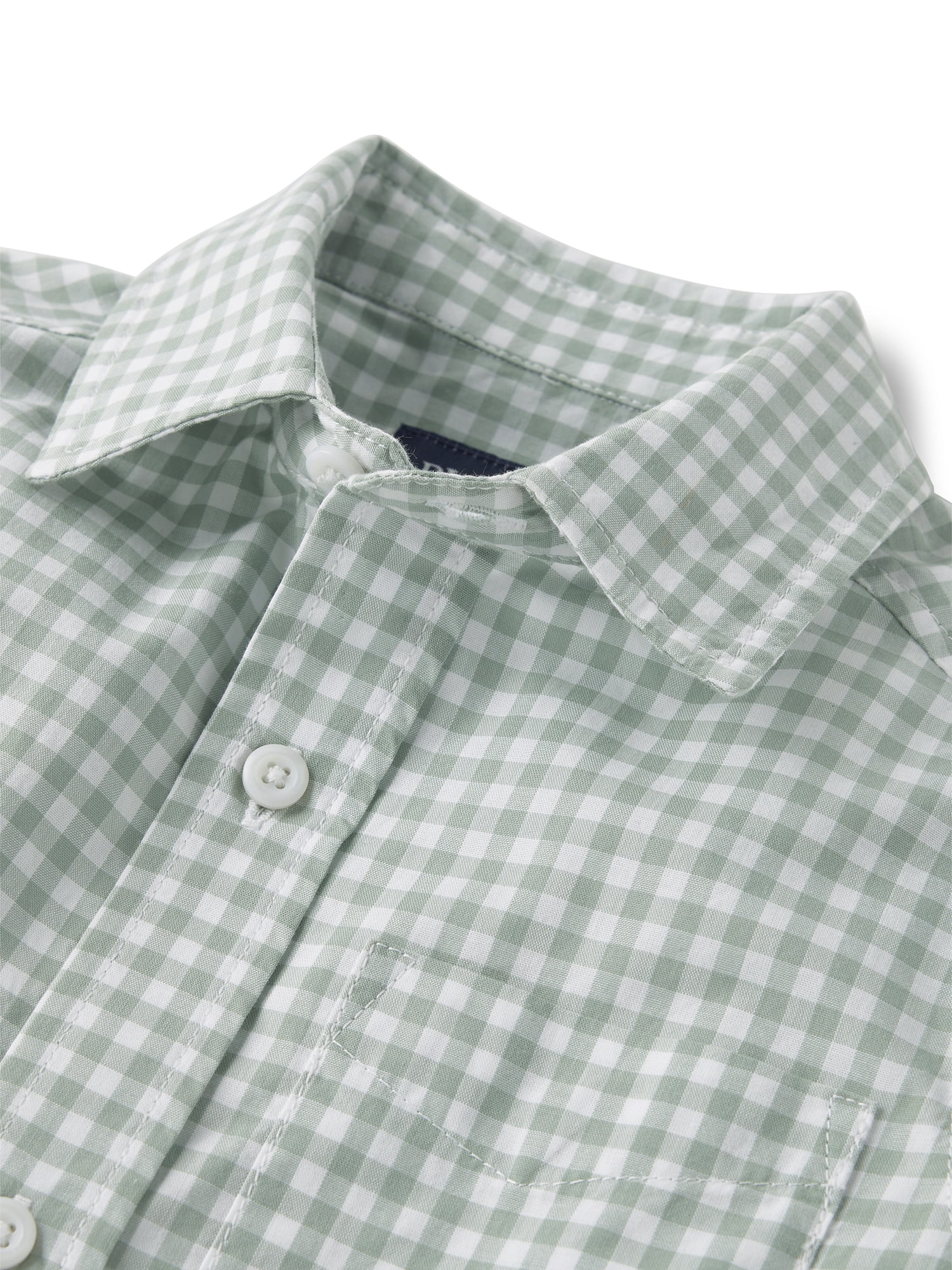 The Children's Place Boys Long Sleeve Gingham Poplin Button Up Shirt, Sizes S-XXL