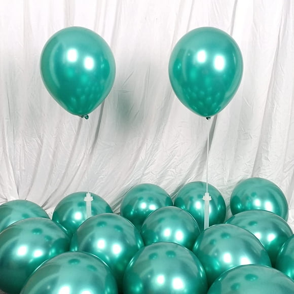 Globos verdes metálicos cromados 12 pulgadas 50 paquetes gruesos globos de helio KIRIKOU para cumpleaños boda aniversario bebé ducha graduación decoración de fiesta de navidad