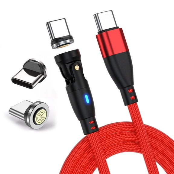 Magnetic Adsorption USB C Fast Charging & Data Sync Cable (1m) 540° Rotation Connector 9pin Adapter   3pcs 9 pin Type C Magnetic Tips
