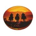 thumbnail image 2 of Round Bar Stool Seat Covers, Sunset Western Cowboy Back Elastic Round Chair Cover Stool Seat Slipcover Bar Stool Cushions Round Pad for 12-14 inch, 2 of 7