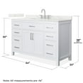 thumbnail image 4 of Beckett 54" White Single Vanity & Giotto Quartz Top (3-Hole) & Nickel Trim, 4 of 5