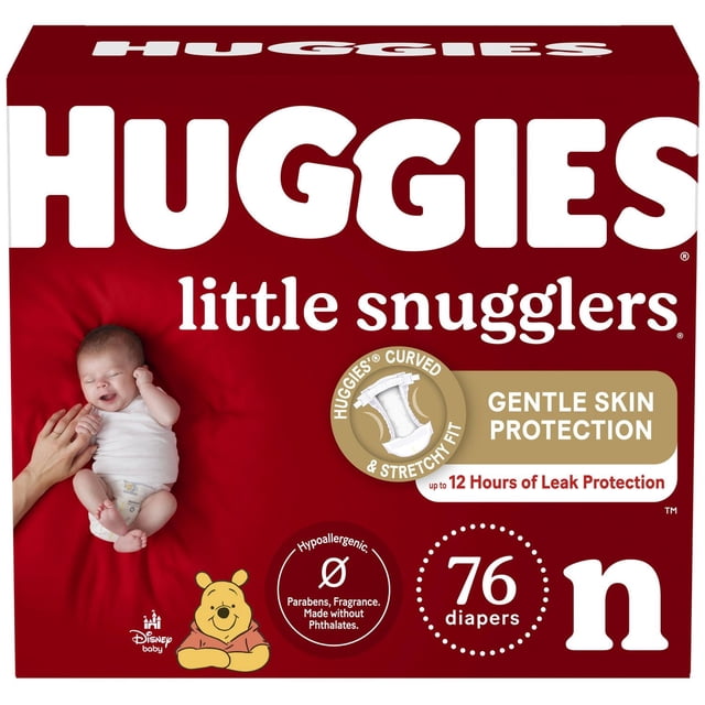 Huggies Little Snugglers Baby Diapers, Giga Pack, Sizes: N-2