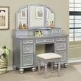 thumbnail image 5 of Furniture of America Tamarah Traditional 3-Piece Makeup Wood Vanity Set in Silver Finish, 5 of 5