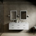 thumbnail image 2 of Castor 60 in W White Double Bath Vanity, White Quartz Top, and 28 in Mirrors, 2 of 10