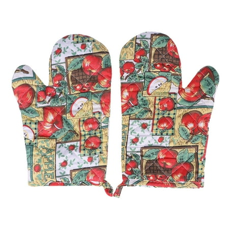 

2pcs Kitchen Heat Insulation Anti-scald Gloves Heat Resistant Cooking Baking Glove Microwave Oven Gloves (Random Pattern)
