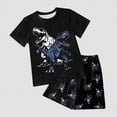thumbnail image 2 of NIEWTR Toddler Boy Dinosaur Shorts Set - 2 Piece Short Sleeve T-Shirt and Shorts for Boys - Toddler & Little Boys Summer Outfits（A-Navy,3-4 Years), 2 of 4