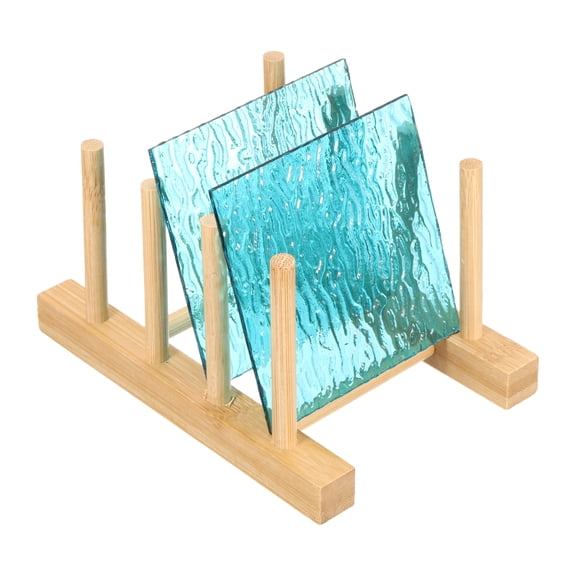 Uxcell 4 x 4" Stained Glass Sheets 2 Sheets Art Glass Sea Blue Pattern