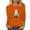 Orange-Halloween Shirts, variant on Jsaierl Halloween Shirts for Women Cute Pumpkin Ghost Graphic Tees Soft Round Neck T-shirt 3/4 Sleeve Dressy Casual Blouse Tops Halloween Gifts