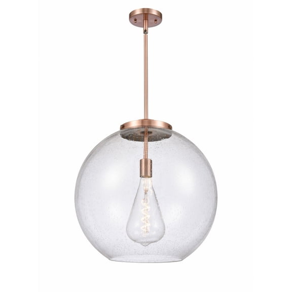 221-1S-AC-G124-18 Innovations Lighting Athens - 1 Light Pendant In Industrial Style-18.38 Inches Tall and 17.75 Inches Wide-Antique Copper