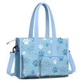 thumbnail image 2 of Teacher Tote Bag,Blue Dog Paw Footprint Teacher Utility Tote Bag,Large Work Tote Bags for Women with Multiple Pockets,Top Zipper Closure,13.8x10.6x6.7 Inch, 2 of 5