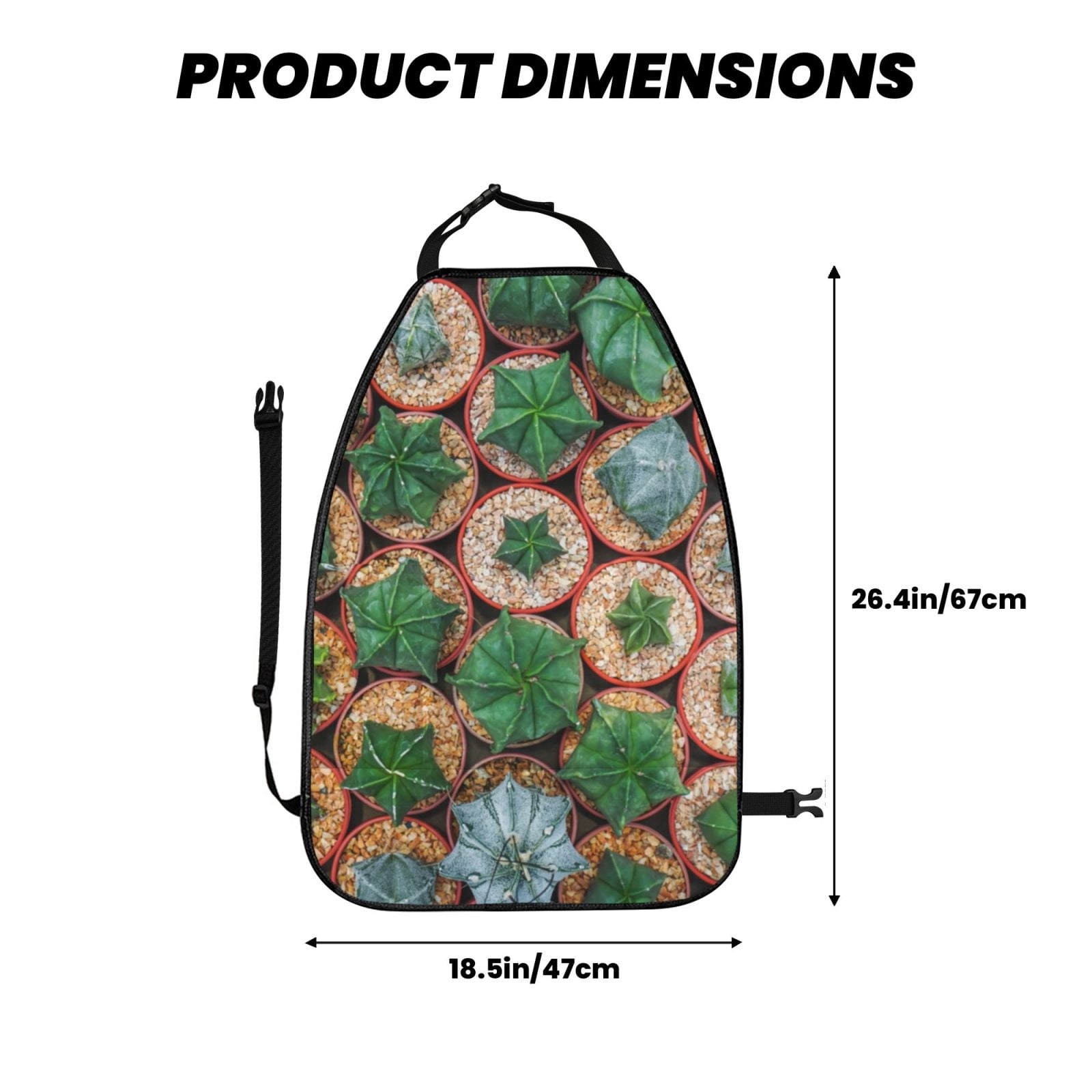 Xecao Cactus 4 Pattern Car Seat Back Protector 2 Pack Large Capacity Pocket, Kick Mats Back Seat Protector