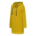 thumbnail image 6 of Wangmeiwg Women's Sweatshirts Women's Long Hooded Jacket Winter Warm Zip Up Coat Casual Street Outerwear For Fall And Cold Weather Yellow S, 6 of 6