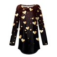 thumbnail image 5 of Inglocry Valentine's Day Women's Funny Heart Printed Shirt Fashion Casual Long Sleeve Shirts 2026 Crew Neck Pullover Top Black XL, 5 of 5