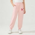 thumbnail image 2 of Girls Pants Size 10-12 Fashion Casual Cuffed Sweatpants High Waisted Sports Joggers with Pockets Kids Clothes Girls, 2 of 5