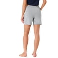 thumbnail image 3 of Pantalones cortos de pijama de modal para mujer INSPIRE CHIC, suaves y cómodos, con bolsillos, pantalones cortos elásticos de boxeador para dormir, XS, gris claro, 3 of 6
