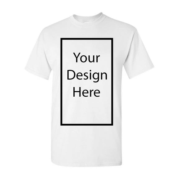 Custom adult t-shirt, center and front design, just add to cart and add your own text and custom design