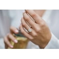 thumbnail image 3 of Solitaire Brilliance 2.50CT Elongated Cushion Cut Moissanite Engagement Ring with Hidden Halo 18k Two Tone Gold, Ring Size 7, 3 of 6