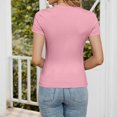 thumbnail image 5 of IROINNID Women's Fashion Solid Color Round Neck Slim Fit Comfortable Short Sleeve Blouse Casual Tops, 5 of 5