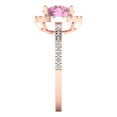 thumbnail image 3 of Clara Pucci 14K Rose Gold 1.8ct Pink Solitaire with Accents Ring for Women, 3 of 8