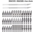 thumbnail image 1 of Non-Slip Engraving Metal Scalpel Knife Kit +5/40/45pcs #11 Blades Cutter Craft Knives for Mobile Phone PCB Repair Hand Tools R Set, 1 of 6